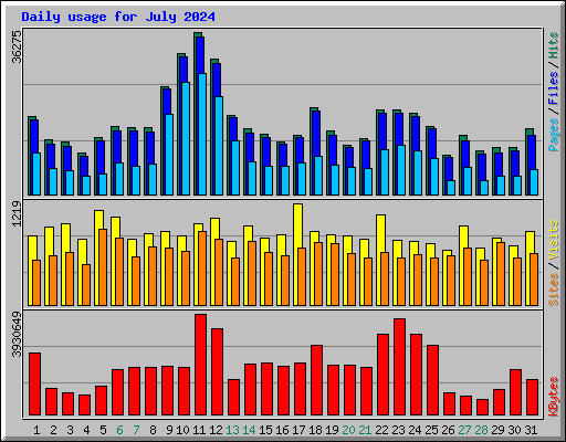 Daily usage for July 2024