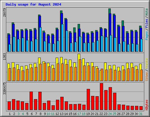 Daily usage for August 2024