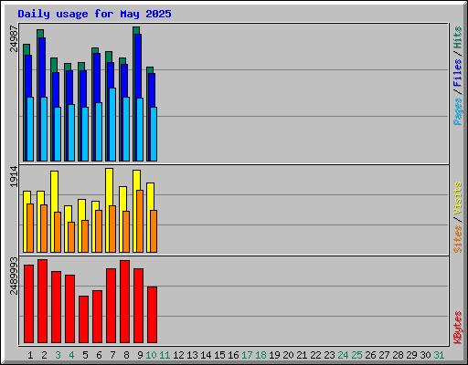 Daily usage for May 2025