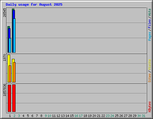 Daily usage for August 2025