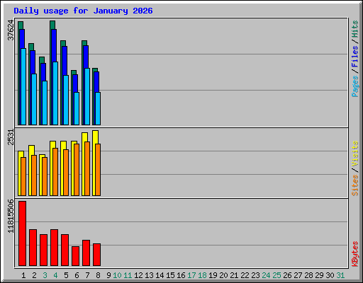 Daily usage for January 2026