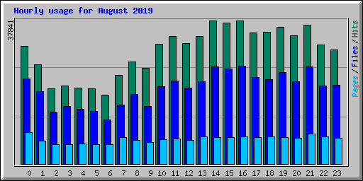 Hourly usage for August 2019